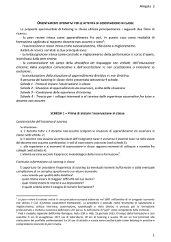 Allegato 2 1 La proposta sperimentale di tutoring in classe utilizza