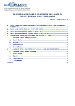 promozioni su tassi e condizioni applicate ai servizi bancari e d