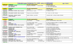 Calendario FCI Bergamo stagione 2015
