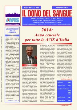 Il Dono del Sangue - Comune di Madignano