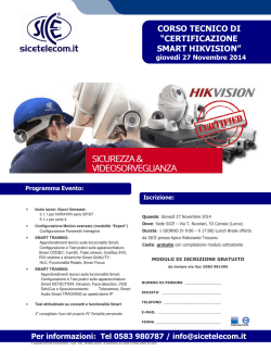 CORSO TECNICO DI &ldquo;CERTIFICAZIONE SMART HIKVISION&rdquo;