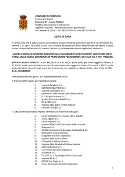Esito di gara - Comune di Pozzuoli
