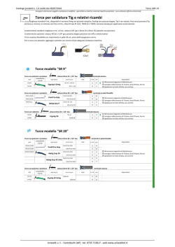 Torce per saldatura Tig e relativi ricambi