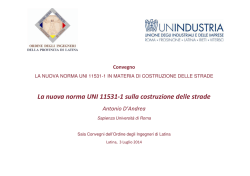 La nuova norma UNI 11531-1 sulla costruzione delle strade