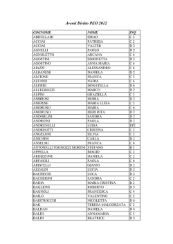 PEO 2012, Aventi Diritto, Aggiornato al 29 gennaio 2015