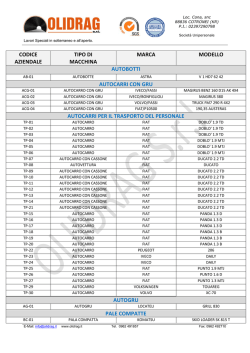 Elenco dei mezzi e delle attrezzature