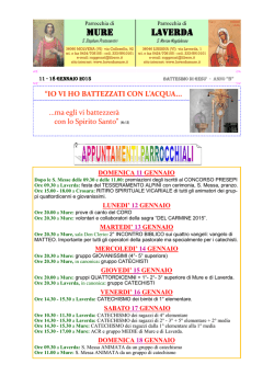 Link al Bollettino.Troverete tutti gli appuntamenti