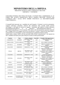 RICHIESTA DOCUMENTAZIONE SGT e VSP