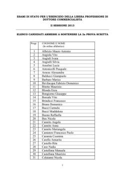 Elenco candidati ammessi alla II&deg; prova scritta