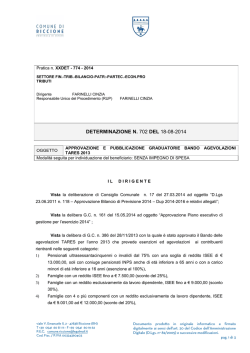 Graduatorie Bando Tares 2013