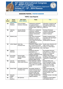 SESSIONE POSTER / POSTER SESSION TOPIC: Case Reports