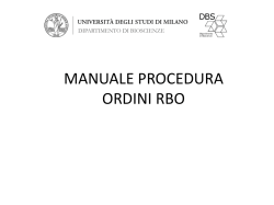 MANUALE PROCEDURA ORDINI RBO