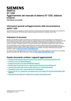 Aggiornamento del manuale di sistema S7-1200