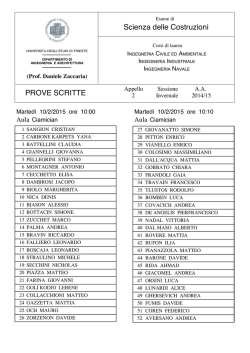 Liste scritti del 10-2-2015 - Dipartimento di Ingegneria e