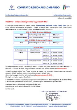 Circolare Coppie Open 2015