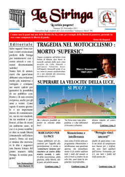 La Siringa 20 - novembre 2011 - Liceo Scientifico Galeazzo Alessi