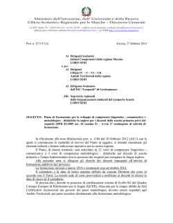 secondo contingente - Ufficio Scolastico Regionale per le Marche