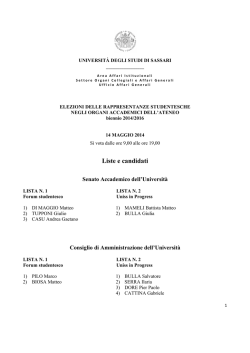 Liste e candidati - Universit&agrave; degli Studi di Sassari