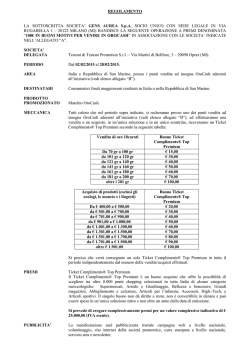 Allegato A: Regolamento Operazione