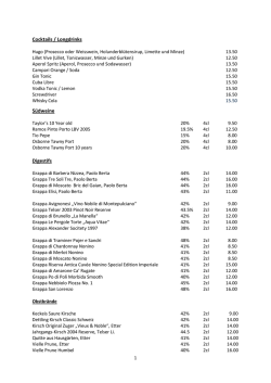 Cocktails / Longdrinks S&uuml;dweine Digestifs