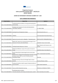 lista delle candidature pervenute KA2 VET