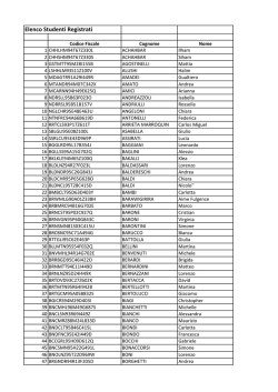 Elenco Studenti Registrati - Test di Ingresso ai corsi di lauree