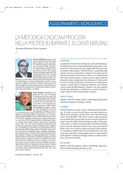 La metodica CAD/CAM Procera nella protesi su impianti e su denti