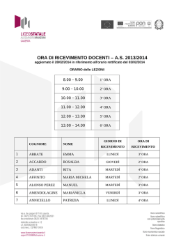 Schema ricevimento docenti - Liceo Statale Alessandro Manzoni