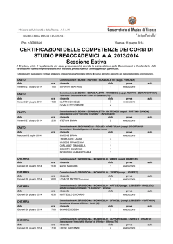 Calendario certificazioni aggiornato