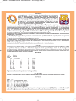 Classifica parziali TOP DOG - agg. 22 dicembre 2014