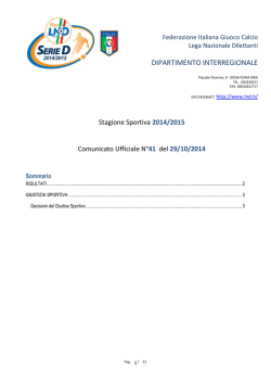 DIPARTIMENTO INTERREGIONALE - Lega Nazionale Dilettanti