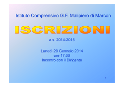 Presentazione SP 2014 - Istituto Comprensivo Malipiero