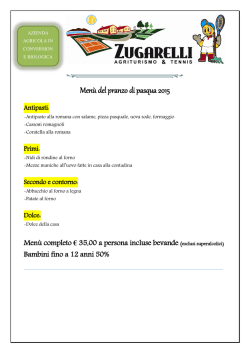 menù pasqua - Agriturismo Zugarelli