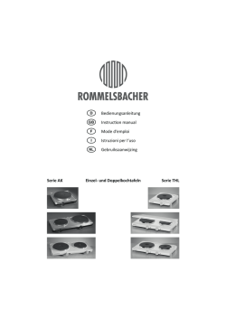 Bedienungsanleitung - ROMMELSBACHER ElektroHausger&auml;te GmbH