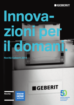 Novit&agrave; Geberit 2014