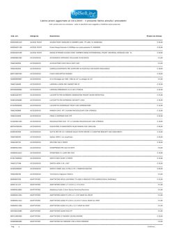 Listino prezzi aggiornato al 10/1/2015 - il presente listino