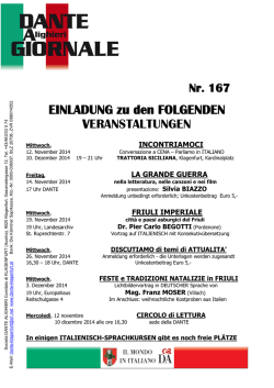 Nr. 167 EINLADUNG zu den FOLGENDEN VERANSTALTUNGEN