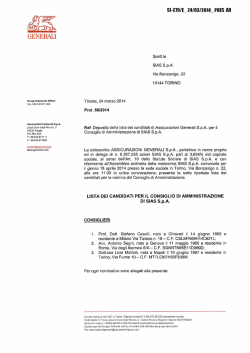 Lista per rinnovo CdA - ASSICURAZIONI GENERALI