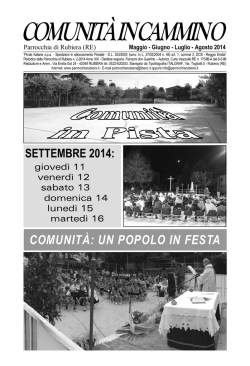 COMUNITÀ IN CAMMINO - Parrocchia di Rubiera