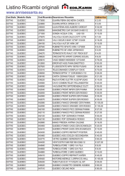 Listino ricambi Edilkamin Quebec