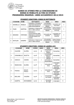 Graduatoria - Universit&agrave; per Stranieri di Perugia
