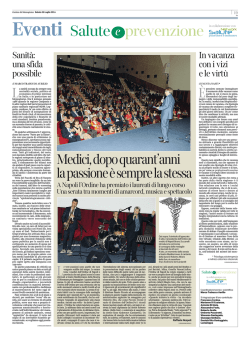 Sanit&agrave;, lo speciale sulla prevenzione Clicca e sfoglia