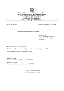 Graduatoria Scuola Infanzia 2014-2015