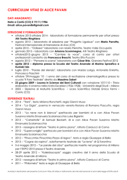 CURRICULUM VITAE DI ALICE PAVAN