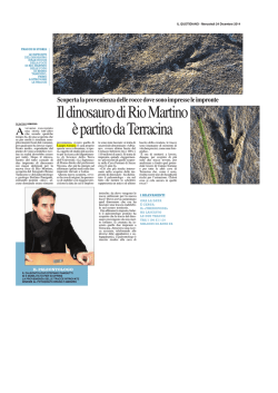 Il dinosauro di Rio Martino è partito da Terracina