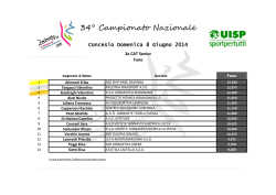 Campionati Nazionali UISP - Senior 3 Cat