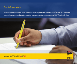 Scuola Enrico Mattei Master MEDEA 2014/2015