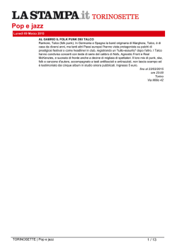 Pop e jazz - La Stampa