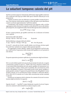 Le soluzioni tampone: calcolo del pH