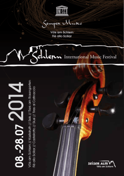 concert program - Schlern International Music Festival